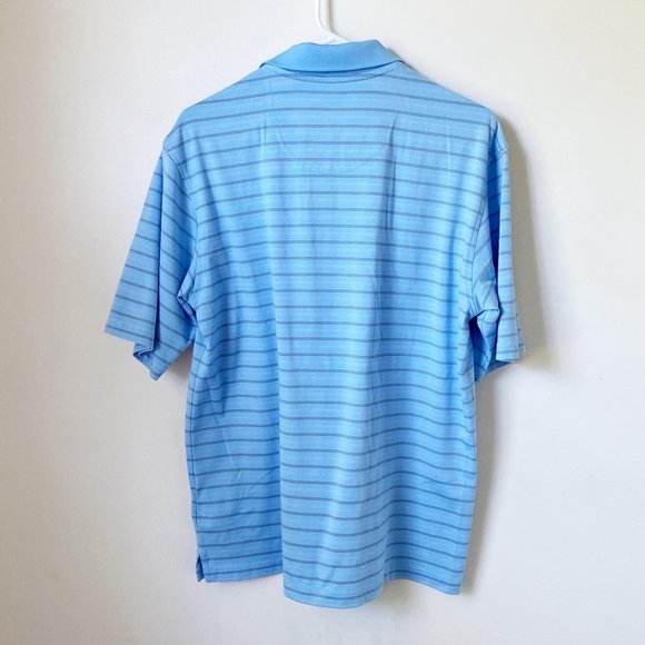 Pebble Beach Performance Blue Striped Golf Polo - Picture 2 of 4